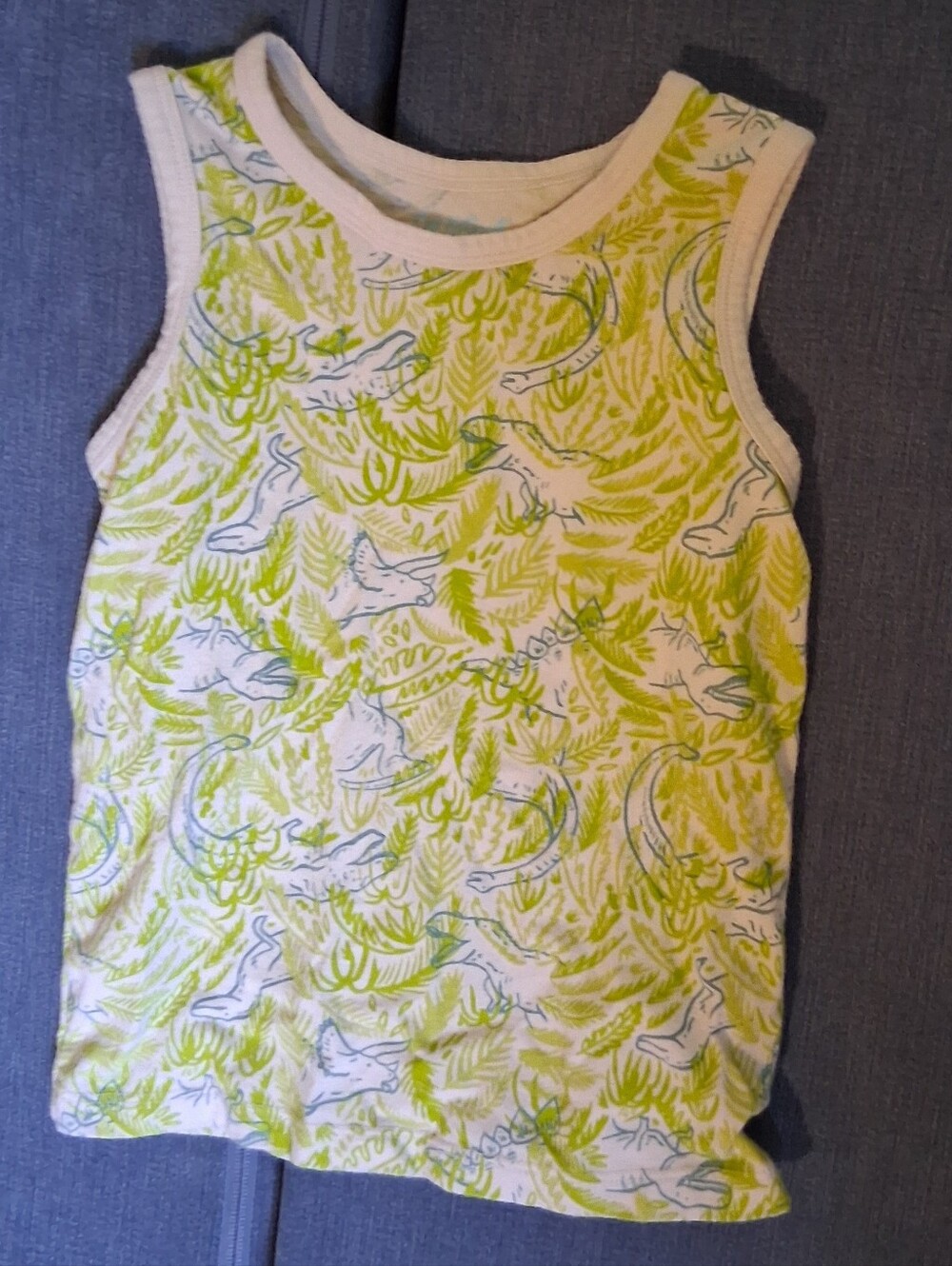 Cat & Jack Kids' Lime Green Dino Print Tank Top - Picture 1 of 4